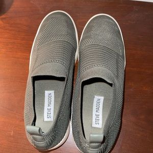 Green mesh Steve Madden slip on sneakers